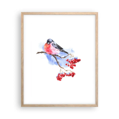 Poster in cornice rovere chiaro - L'inverno a colori - 40x50 cm