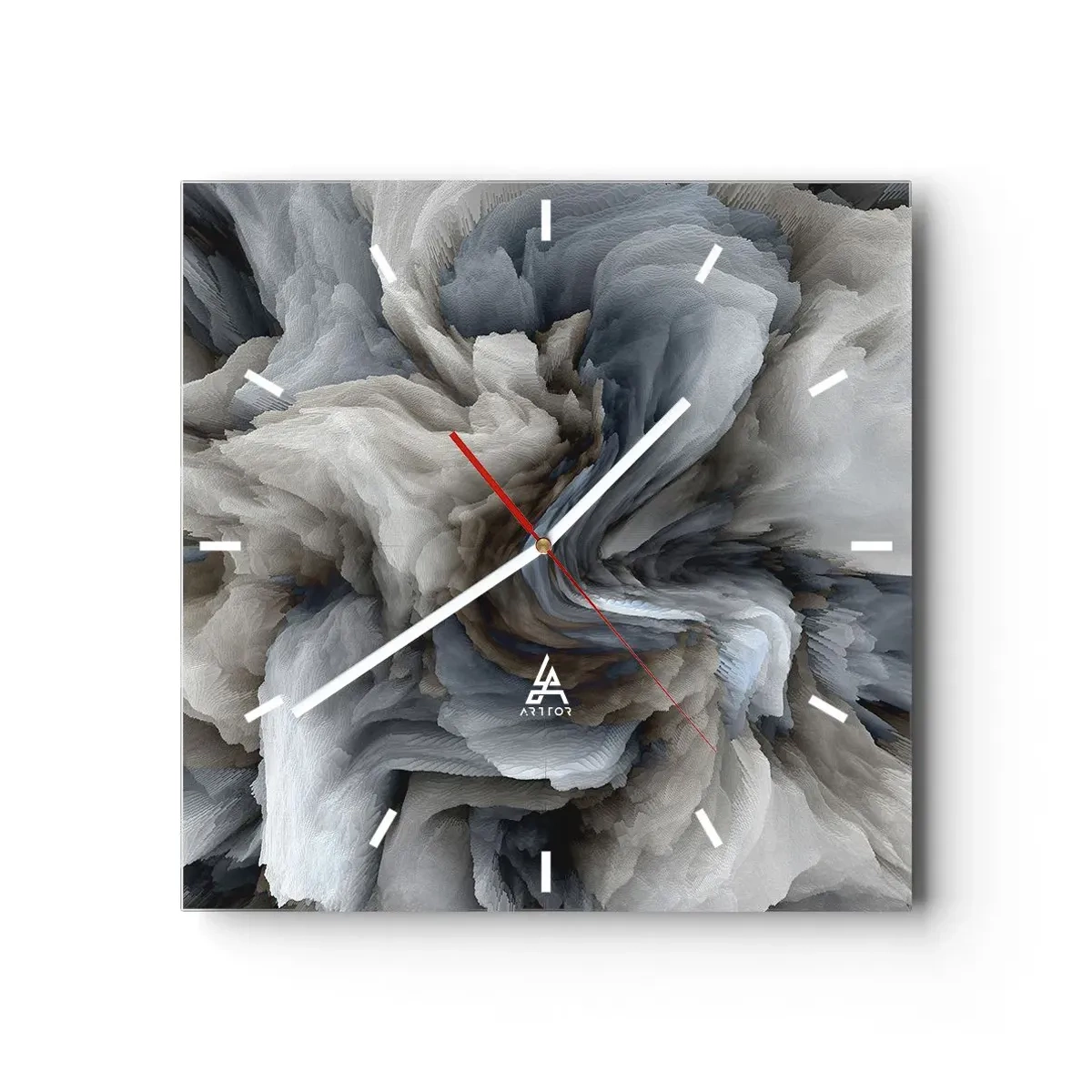 Orologio da parete - Orologio in Vetro - Pietra in fiore - 40x40 cm