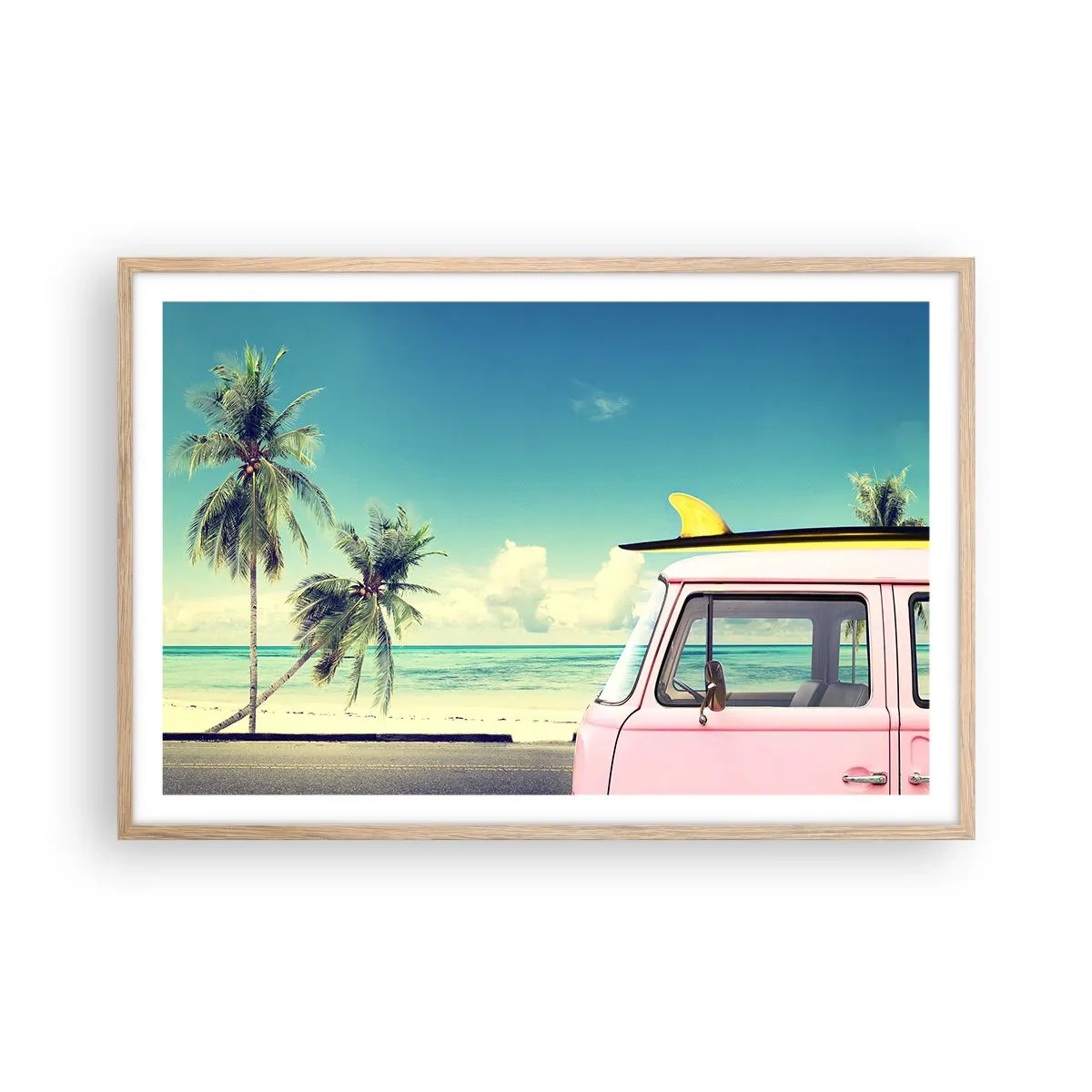 Poster in cornice rovere chiaro - Tempo di vacanze - 91x61 cm