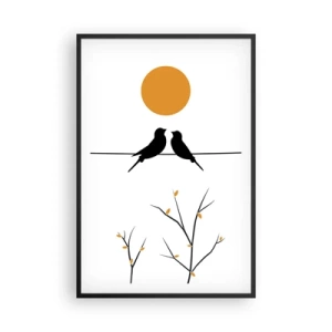 Poster in cornice nera - Sera da usignoli - 61x91 cm