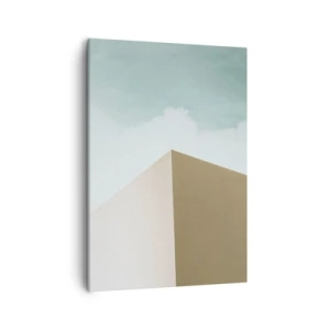 Quadro su tela - Stampe su Tela - Architettura minimalista con blocchi pastello e cielo - 50x70cm - Geometria di un'estate assolata - Decorazione murale moderna per soggiorno e camera da letto ARTTOR