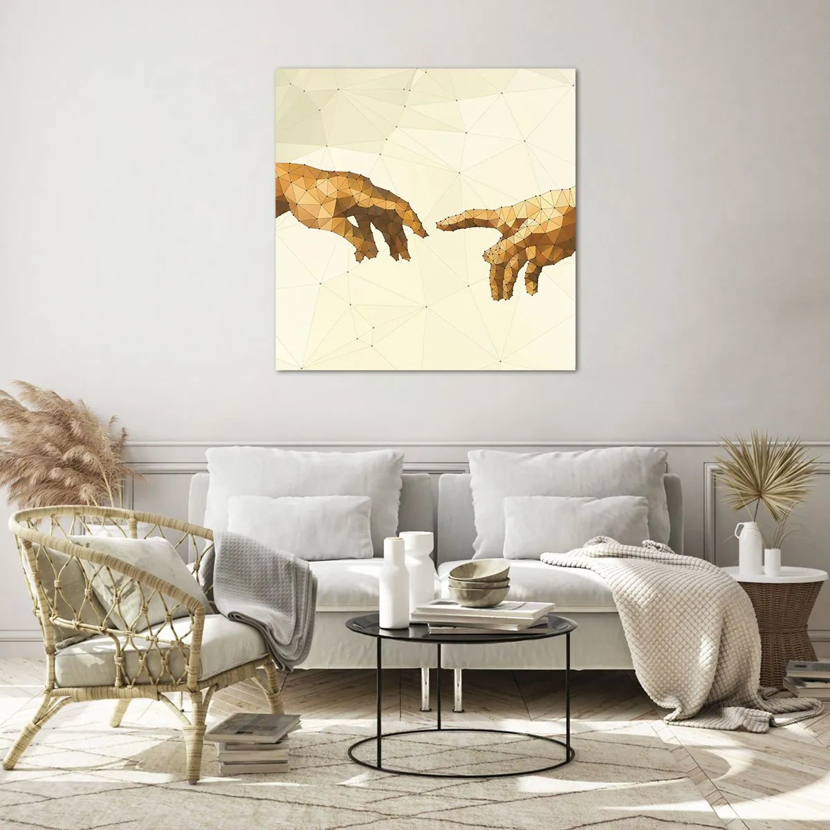 Quadro su vetro - Geometria divina - 70x70 cm