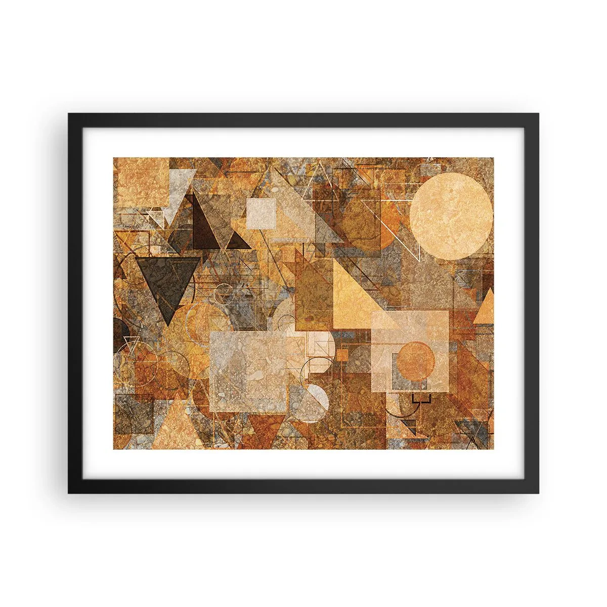 Poster in cornice nera - Studio cubista in marrone - 50x40 cm