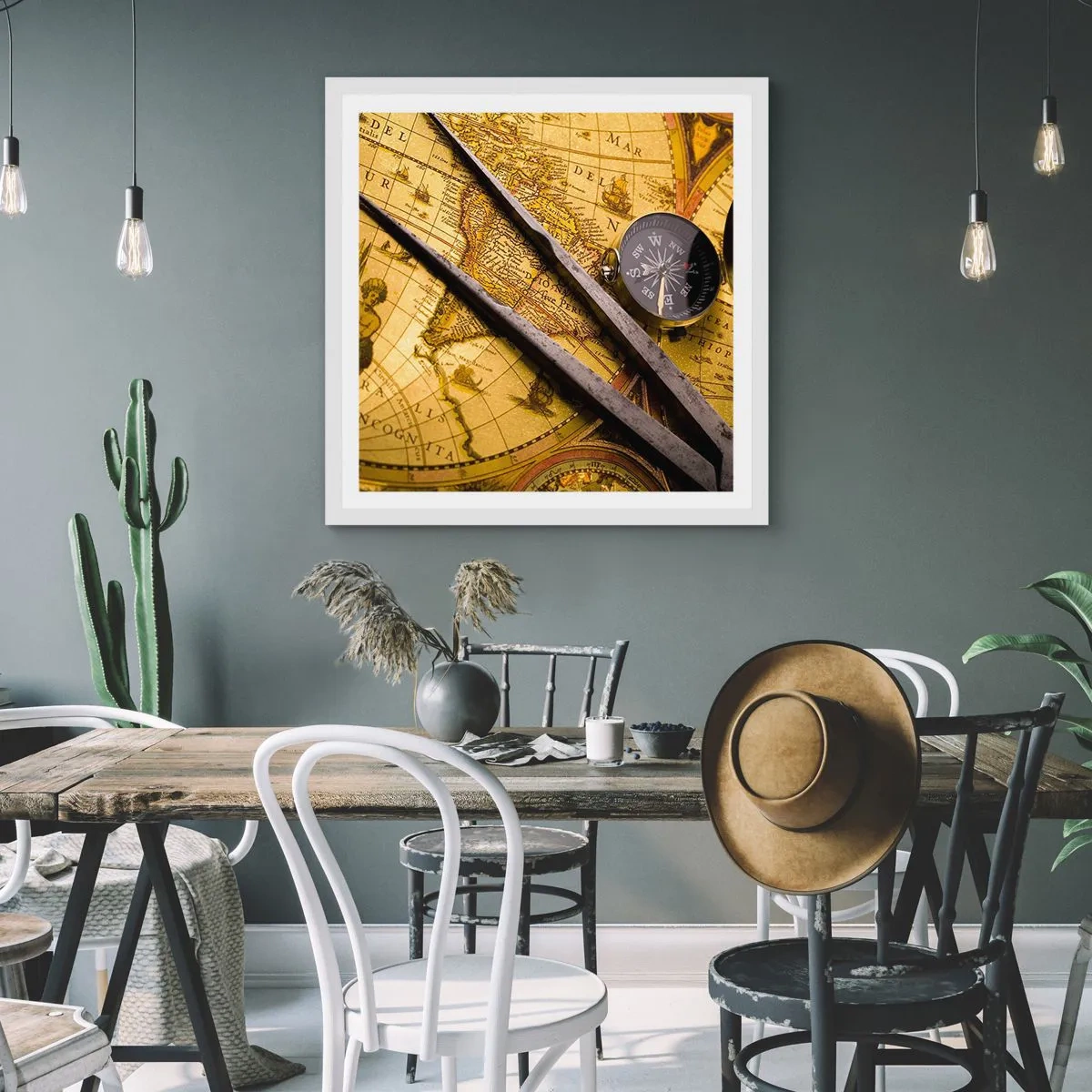 Poster in cornice bianca - Dove sono questi tesori? - 50x50 cm