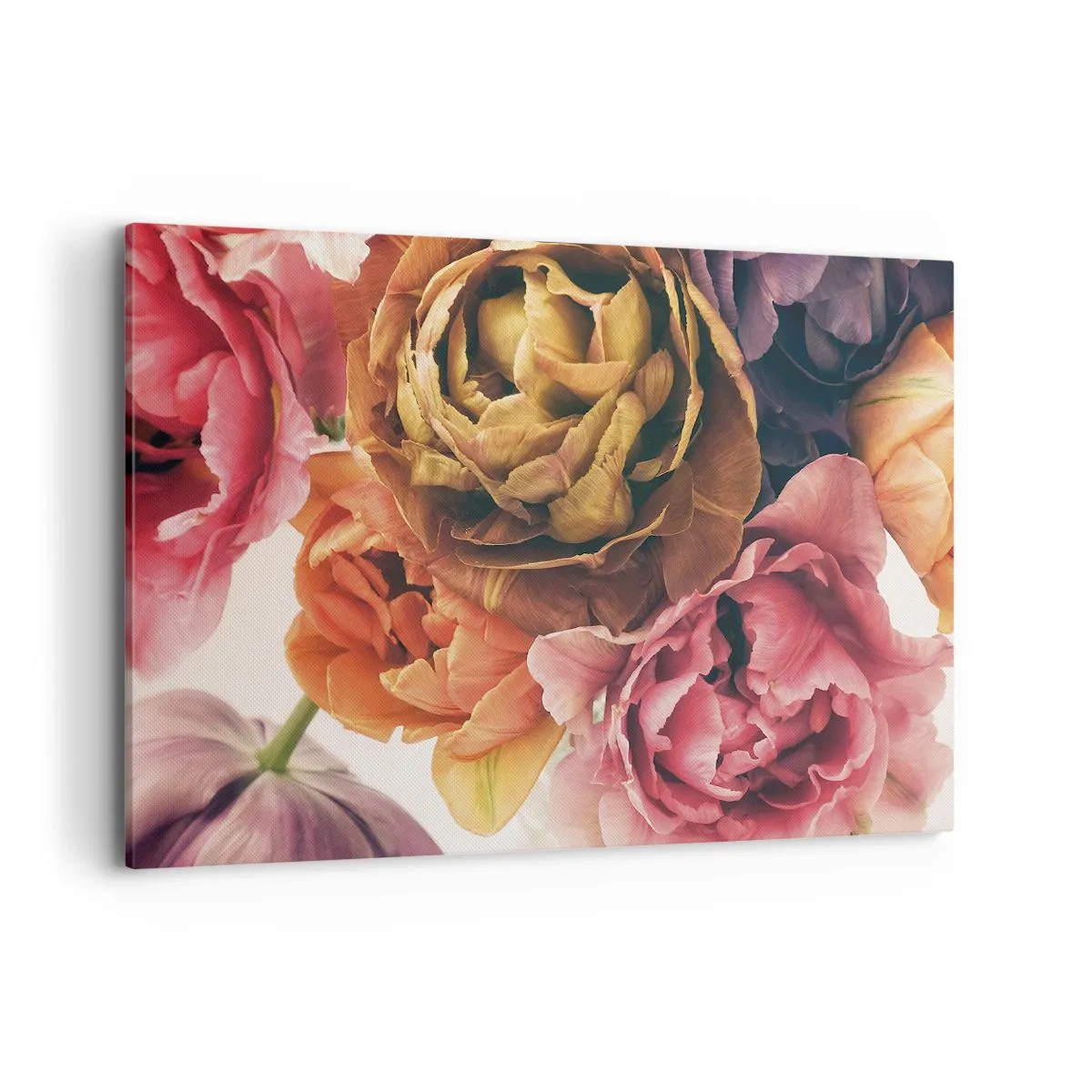 Quadro su tela - Stampe su Tela - Un mazzo di fiori vari dai colori intensi - 100x70cm - La festa della vita - Decorazione murale moderna per soggiorno e camera da letto ARTTOR