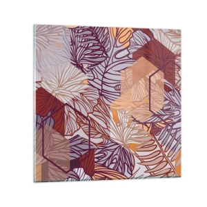 Quadro su vetro - Legame impossibile di geometria e natura - 40x40 cm