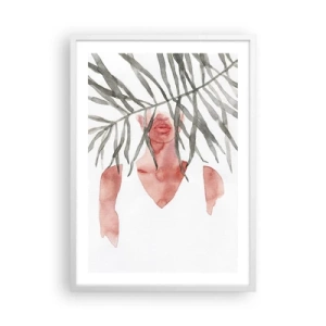 Poster in cornice bianca - Dama dei tropici - 50x70 cm