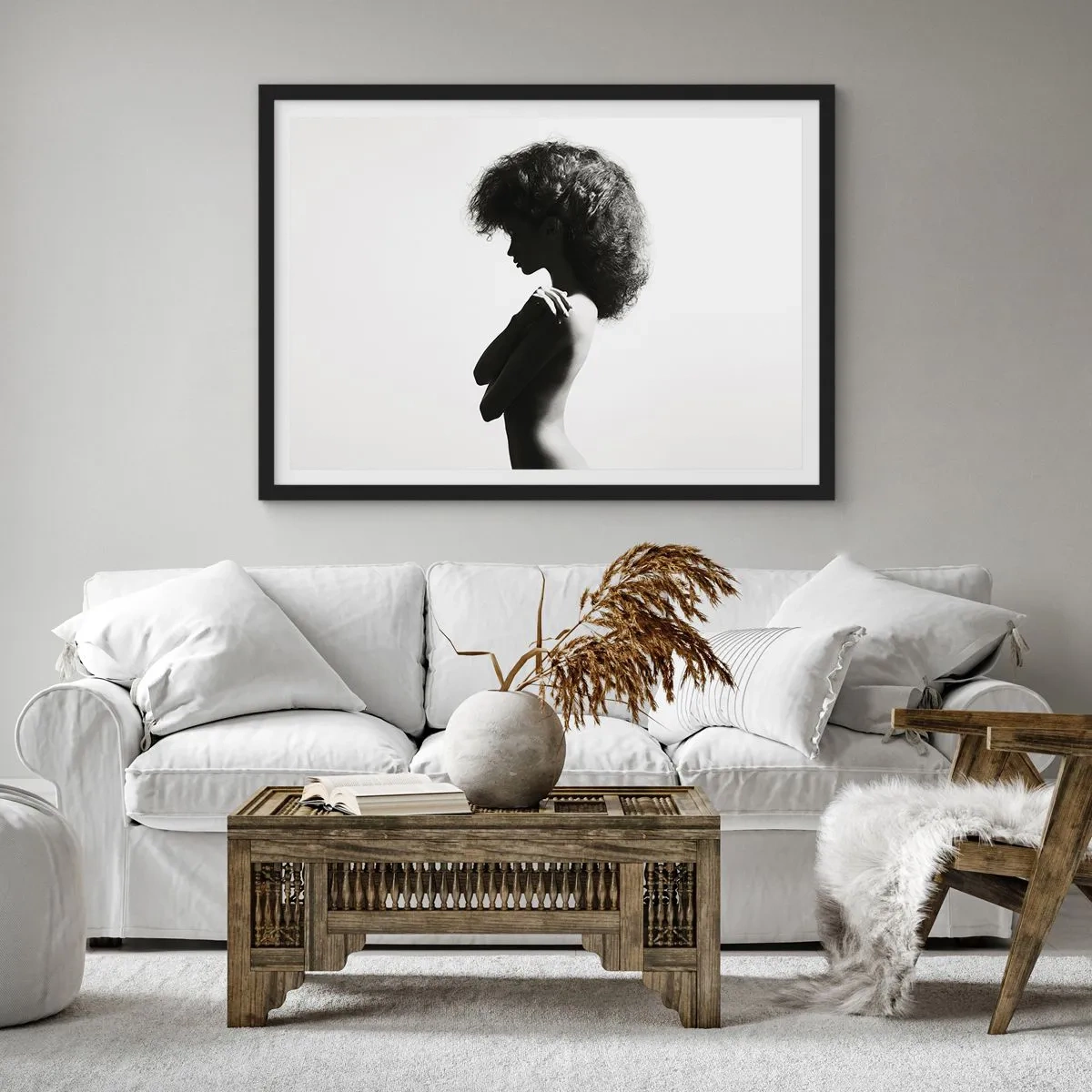 Poster in cornice nera - Come un fiore su un gambo snello - 50x40 cm