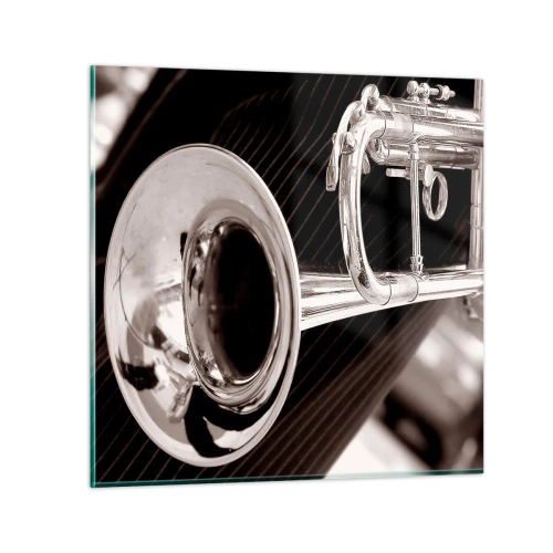 Quadro su vetro - Viaggio musicale negli anni '30 - 70x70 cm