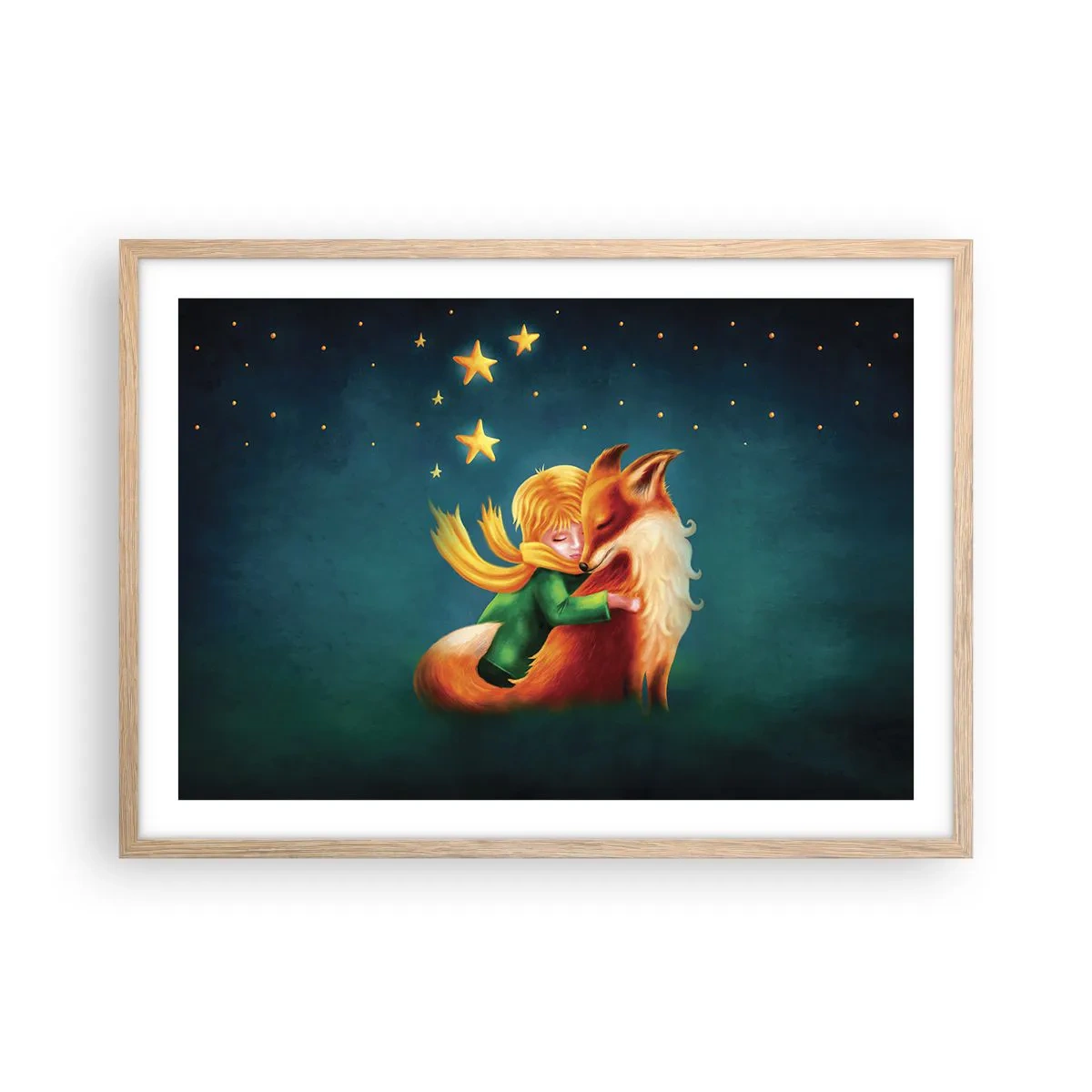 Poster in cornice rovere chiaro - Il piccolo principe - 70x50 cm