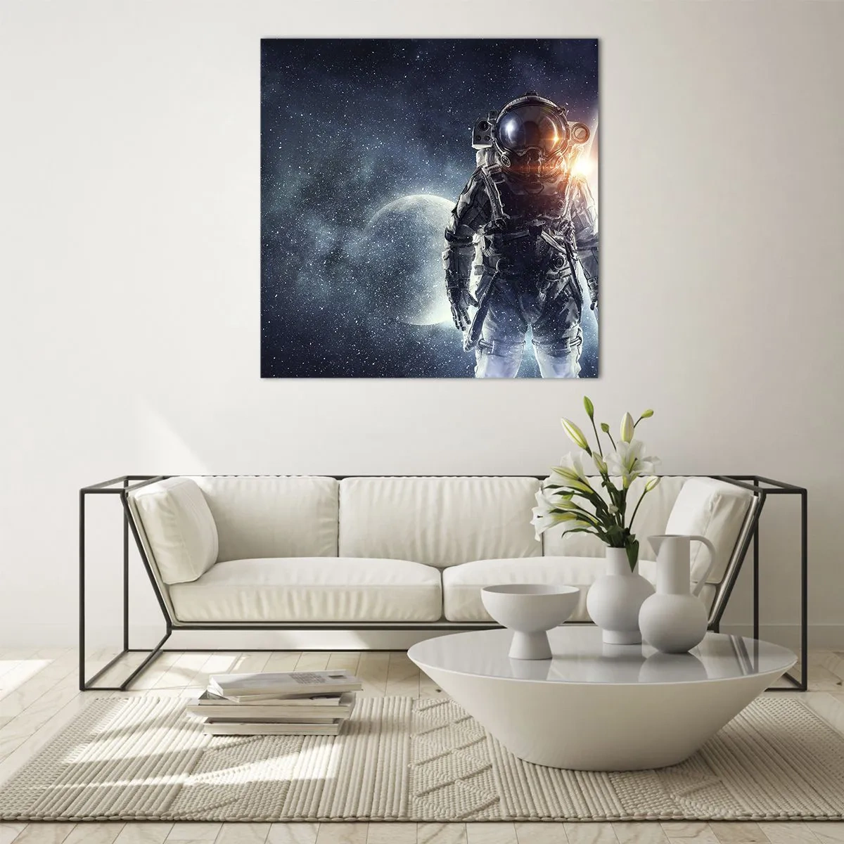 Quadro su vetro - Avventura nello spazio - 30x30 cm