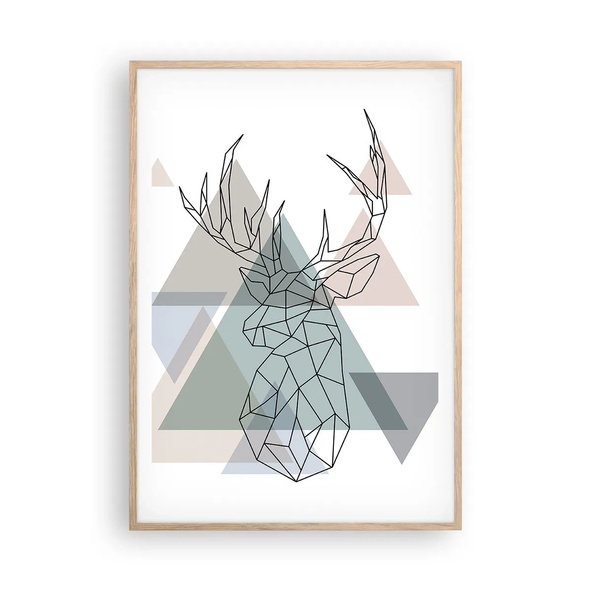 Poster in cornice rovere chiaro - Nel bosco geometrico - 70x100 cm