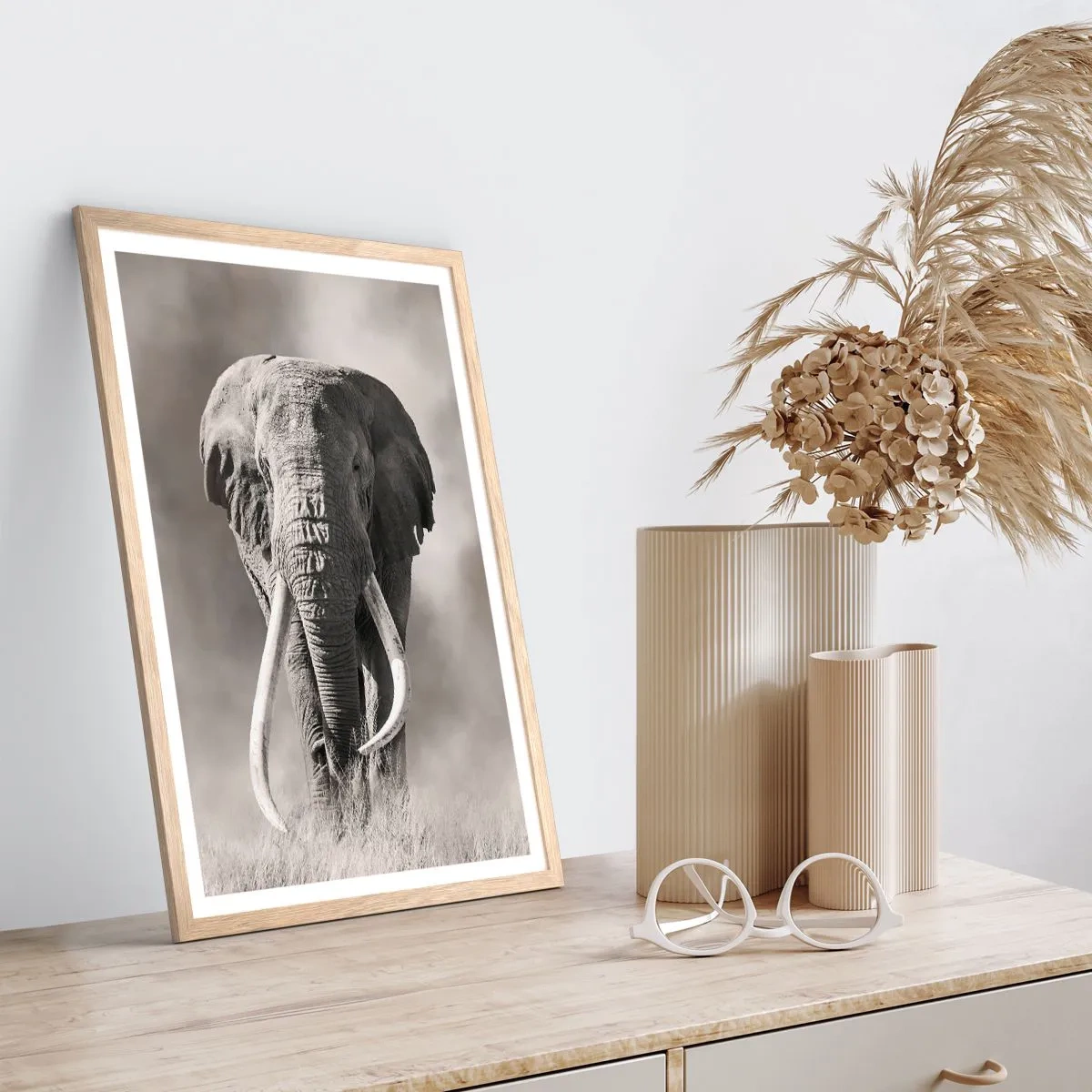 Poster in cornice rovere chiaro - Patriarca africano - 30x40 cm