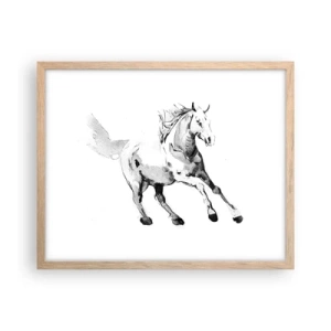 Poster in cornice rovere chiaro - Anima indomabile - 50x40 cm