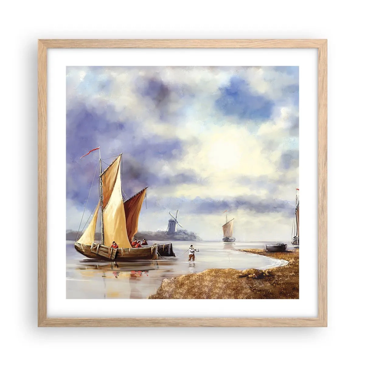 Poster in cornice rovere chiaro - Il ritorno dei marinai - 50x50 cm