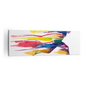 Quadro su tela - Stampe su Tela - Un corridore dai colori astratti che simboleggiano dinamismo ed energia - 160x50cm - Corsa attraverso l'arcobaleno - Decorazione murale moderna per soggiorno e camera da letto ARTTOR