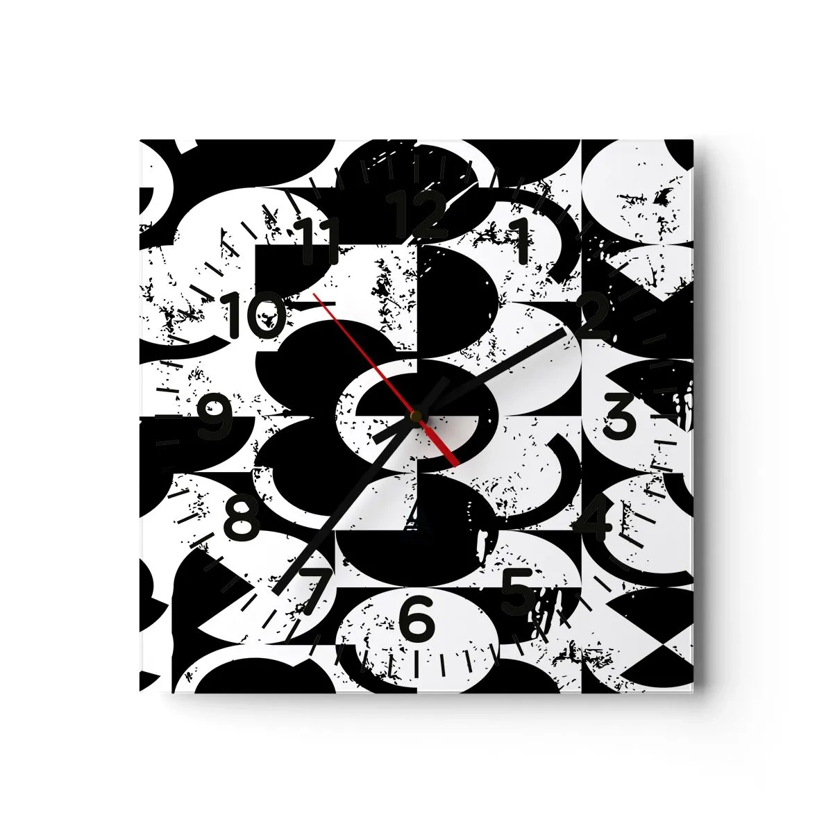Orologio da parete - Orologio in Vetro - Il bianco è bianco, il nero è nero - 40x40 cm