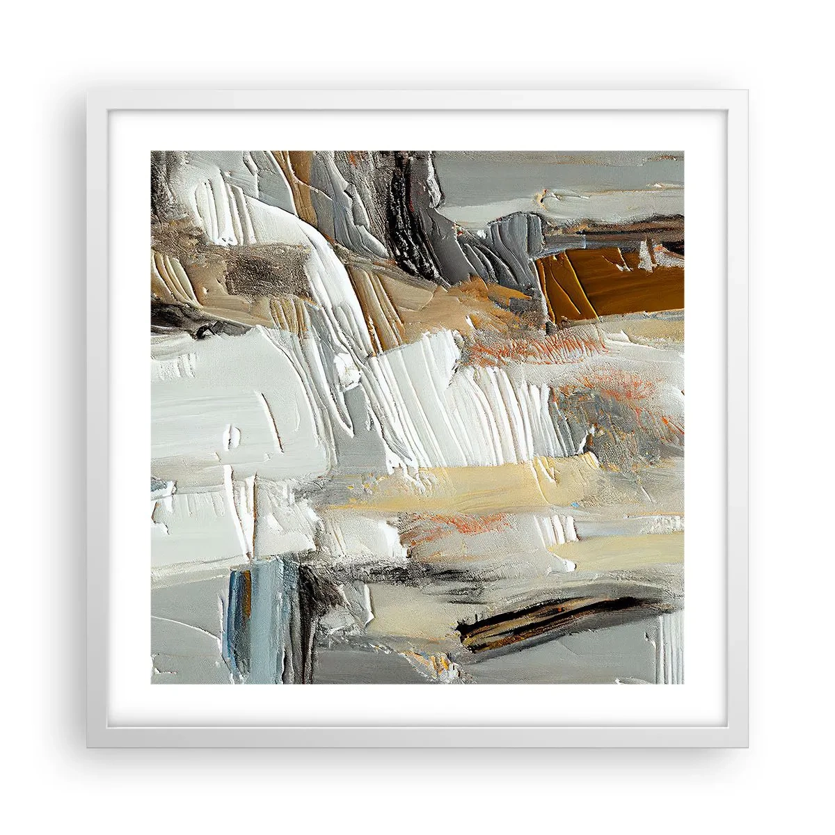 Poster in cornice bianca - Strati colorati - 50x50 cm