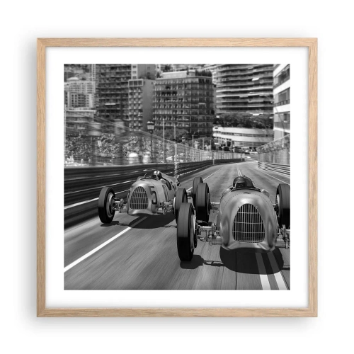 Poster in cornice rovere chiaro - Tanto tempo fa a Montecarlo - 50x50 cm
