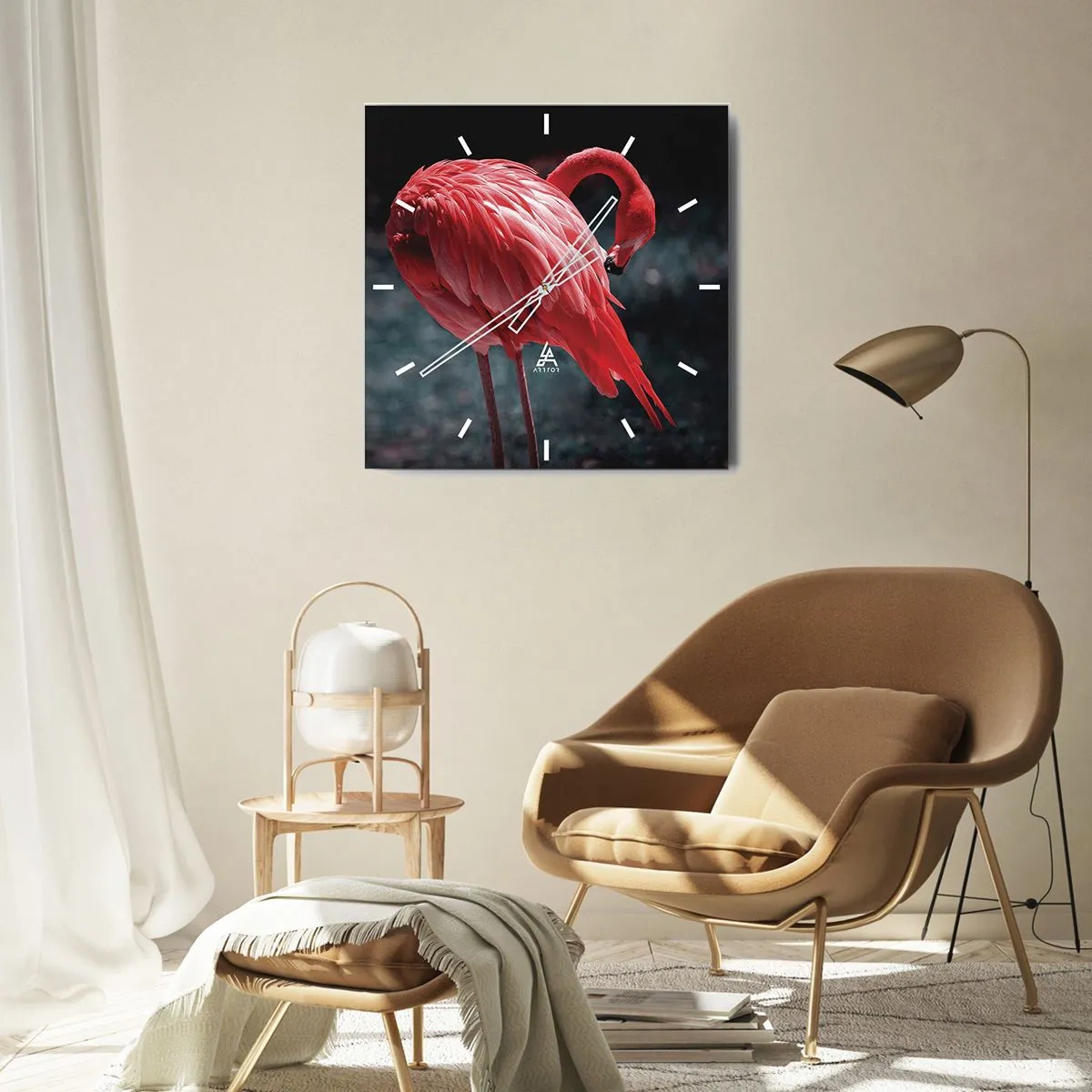 Orologio da parete - Orologio in Vetro - La poesia cremisi della natura - 40x40 cm