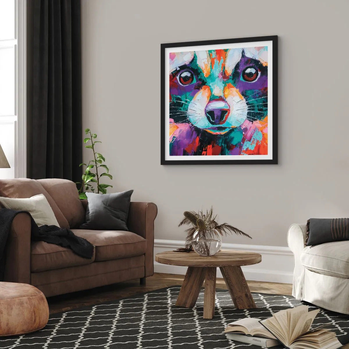 Poster in cornice nera - Solo buone emozioni - 50x50 cm