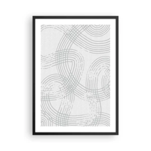 Poster in cornice nera - Una composizione minimalista di linee astratte su uno sfondo chiaro. - 50x70cm - Non vi è una via diritta - Decorazione murale moderna per soggiorno e camera da letto ARTTOR