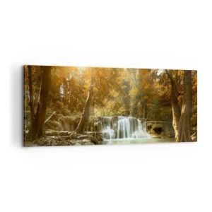 Quadro su tela - Stampe su Tela - Cascata nel parco - 100x40 cm