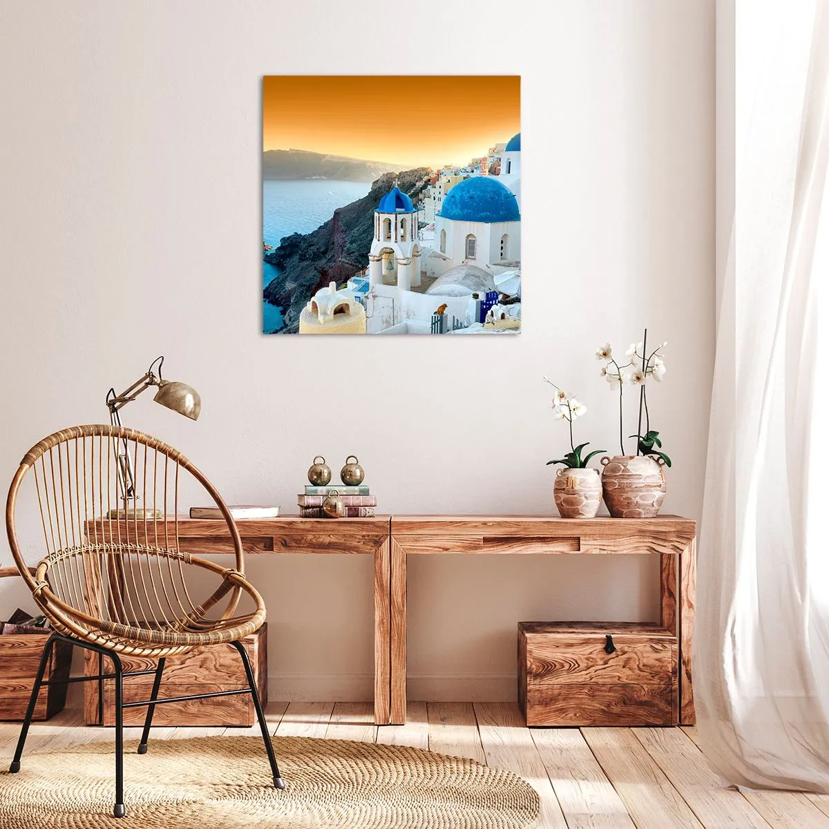 Quadro su tela - Stampe su Tela - Santorini: aggrappate alle rocce - 30x30 cm