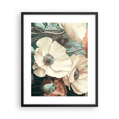 Poster in cornice nera - Il sussurro dei papaveri - 40x50 cm