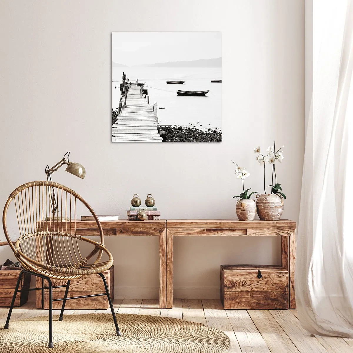 Quadro su tela - Stampe su Tela - Sull'acqua silenziosa e pura - 50x50 cm