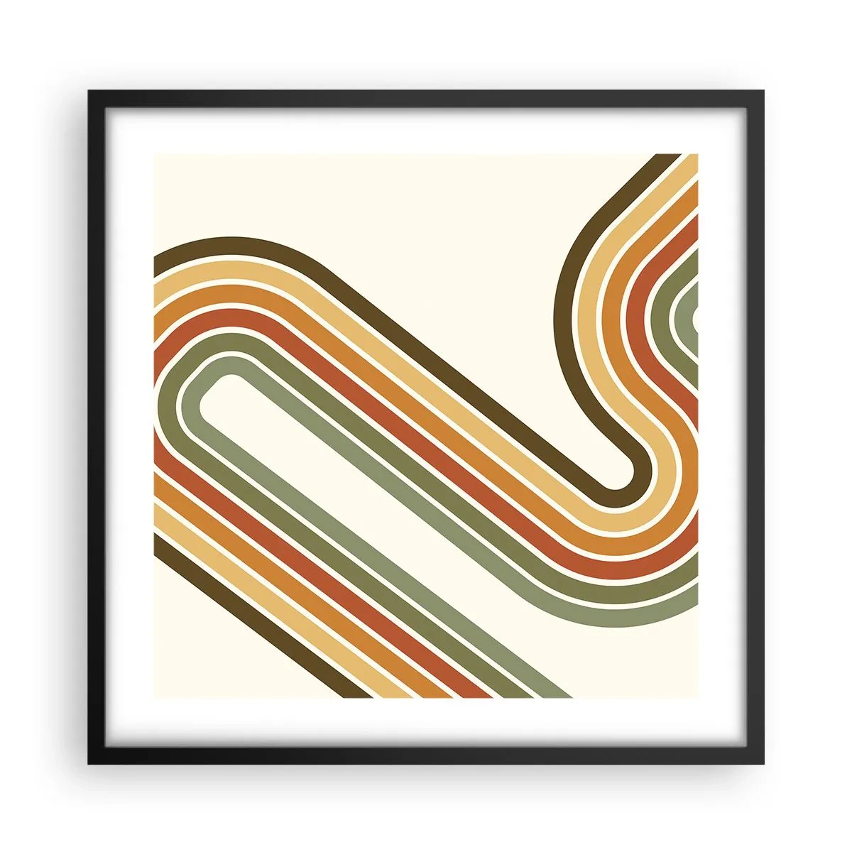 Poster in cornice nera - Zig zag fino alla meta - 50x50 cm