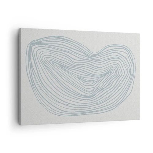 Quadro su tela - Stampe su Tela - Motivo astratto a onde in delicato blu - 70x50cm - Il sorriso di una goccia - Decorazione murale moderna per soggiorno e camera da letto ARTTOR