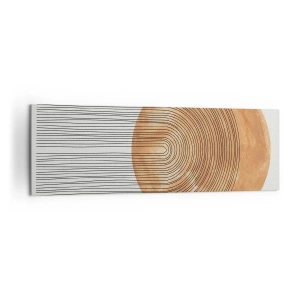 Quadro su tela - Stampe su Tela - Composizione geometrica con cerchi e linee dai colori caldi. - 160x50cm - Composizione solare - Decorazione murale moderna per soggiorno e camera da letto ARTTOR