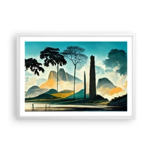 Poster in cornice bianca - Sempre più in alto - 70x50 cm