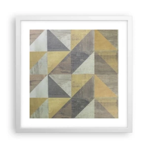Poster in cornice bianca - Secondo i triangoli - 40x40 cm