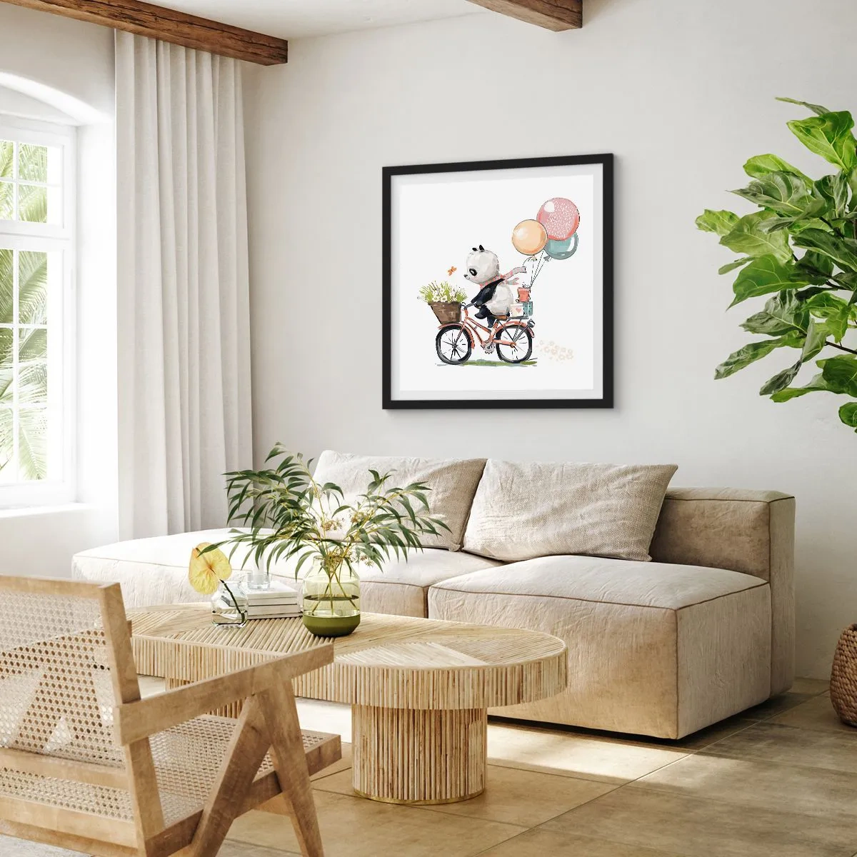 Poster in cornice nera - Giorno felice - 50x50 cm