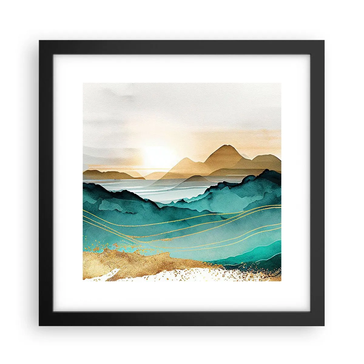 Poster in cornice nera - Paesaggio ai confini dell'astrazione - 30x30 cm