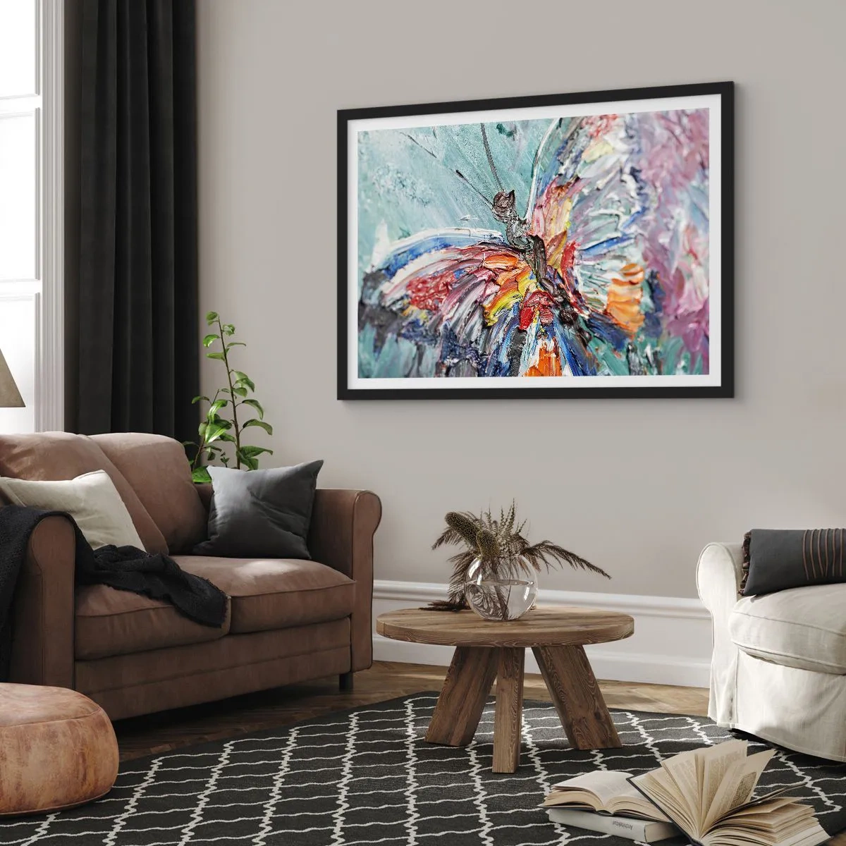 Poster in cornice nera - Dipinto dalla natura - 50x40 cm