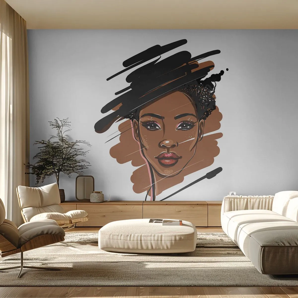 Fotomurali Standard Eco - Dolce come la cioccolata - Donna, Moda, Ritratto di una donna - 500x350 cm