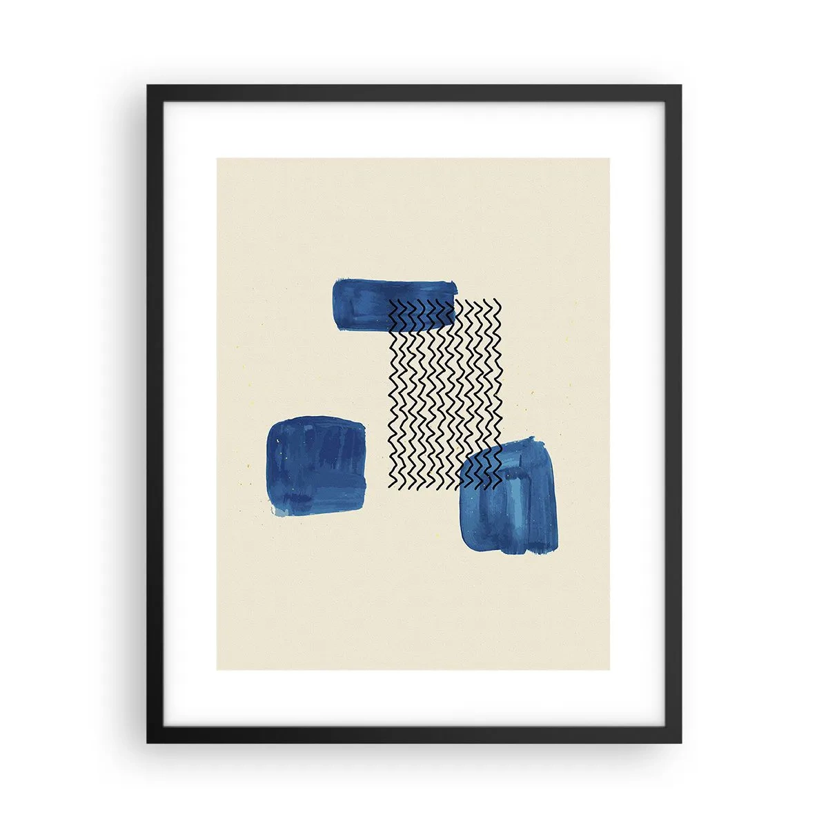 Poster in cornice nera - Quartetto astratto - 40x50 cm