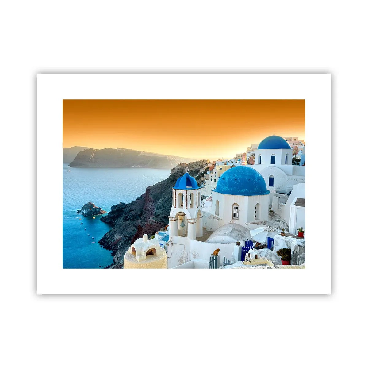 Poster - Santorini: aggrappate alle rocce - 40x30 cm