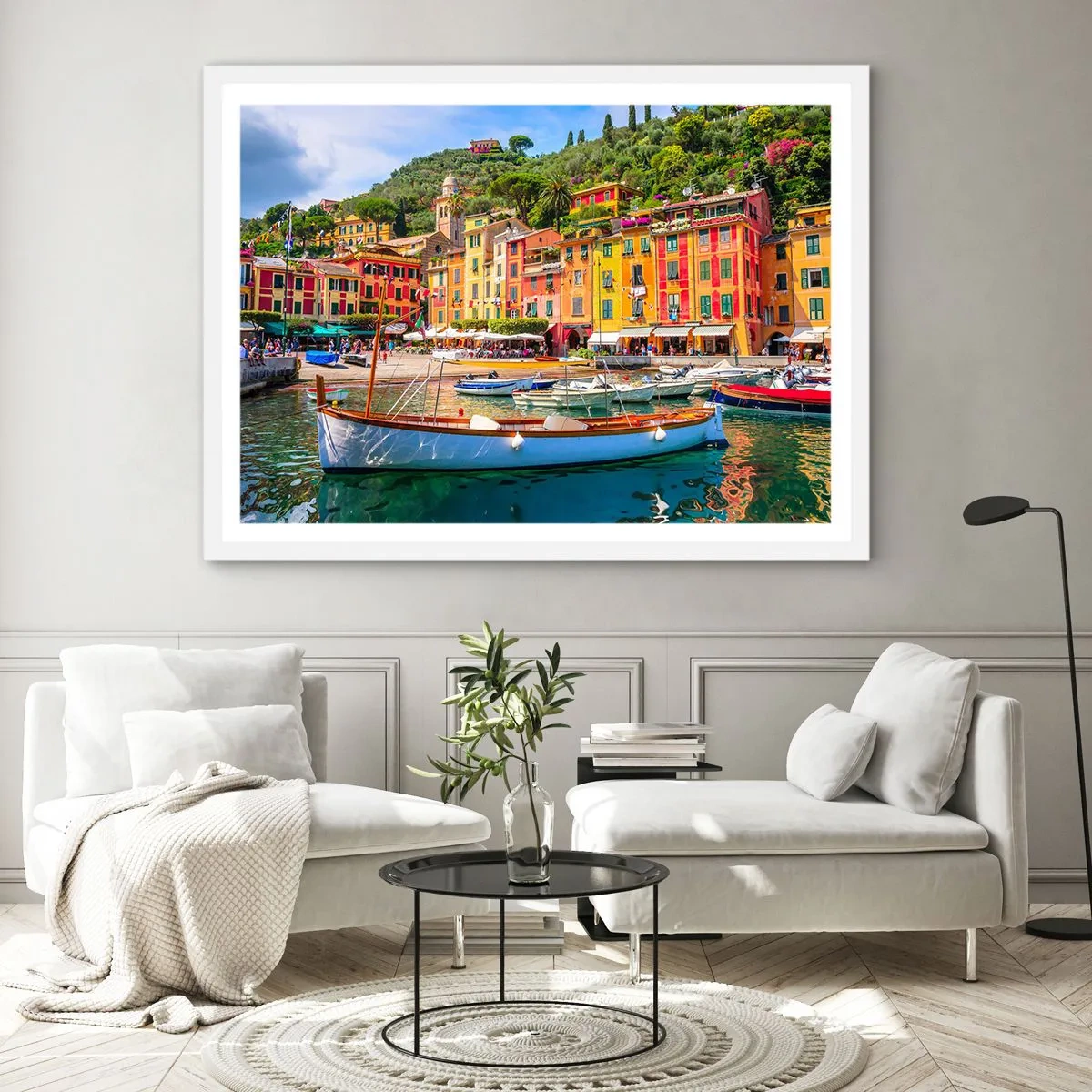 Poster in cornice bianca - Mattino italiano - 100x70 cm