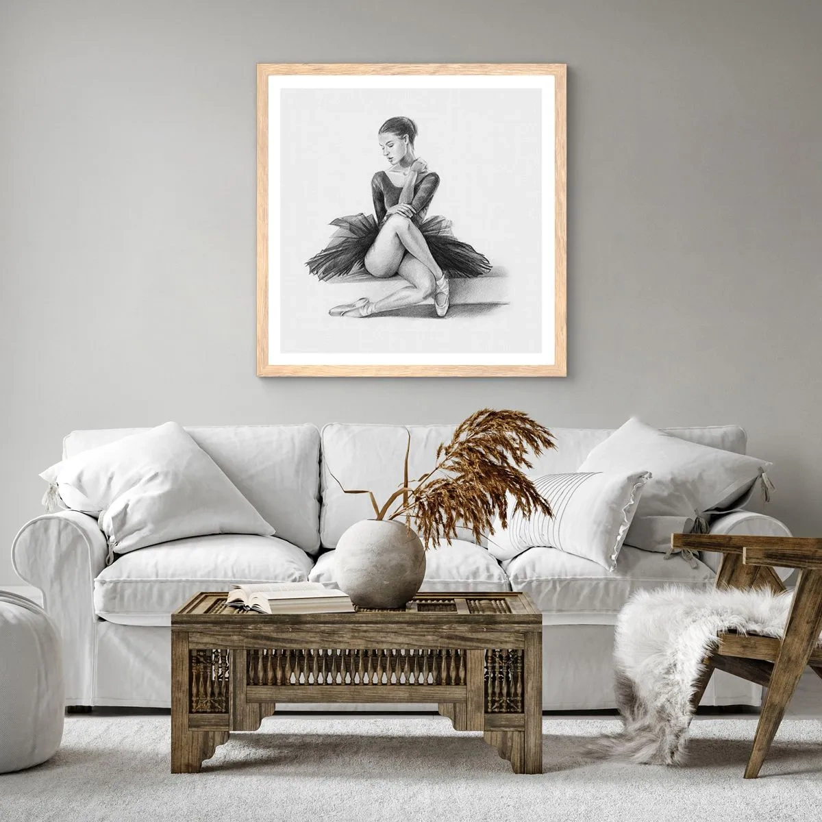 Poster in cornice rovere chiaro - Incantata dalla danza - 30x30 cm