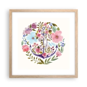 Poster in cornice rovere chiaro - Il bel sogno del marinaio - 40x40 cm