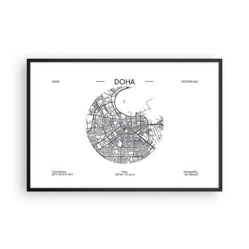 Poster in cornice nera - Anatomia di Doha - 91x61 cm