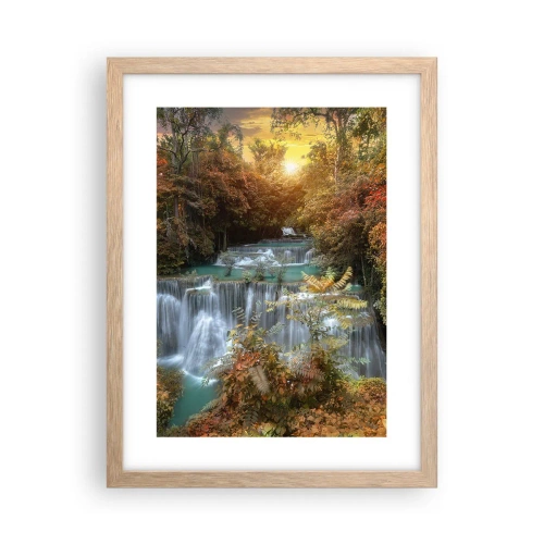 Poster in cornice rovere chiaro - Il tesoro nascosto nel bosco - 30x40 cm