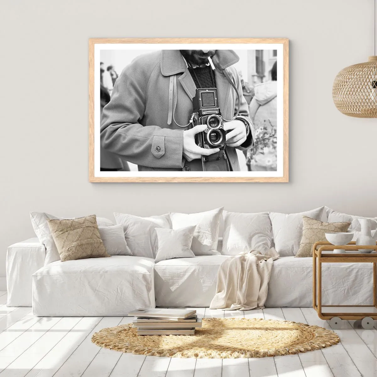 Poster in cornice rovere chiaro - In stile retro - 100x70 cm