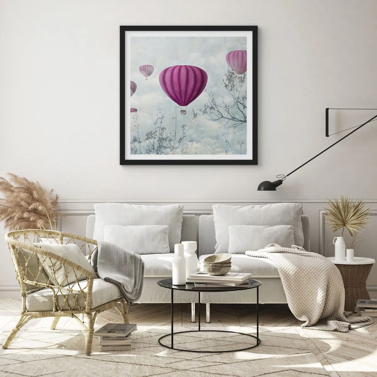 Poster in cornice nera - Come navi nel cielo - 30x30 cm