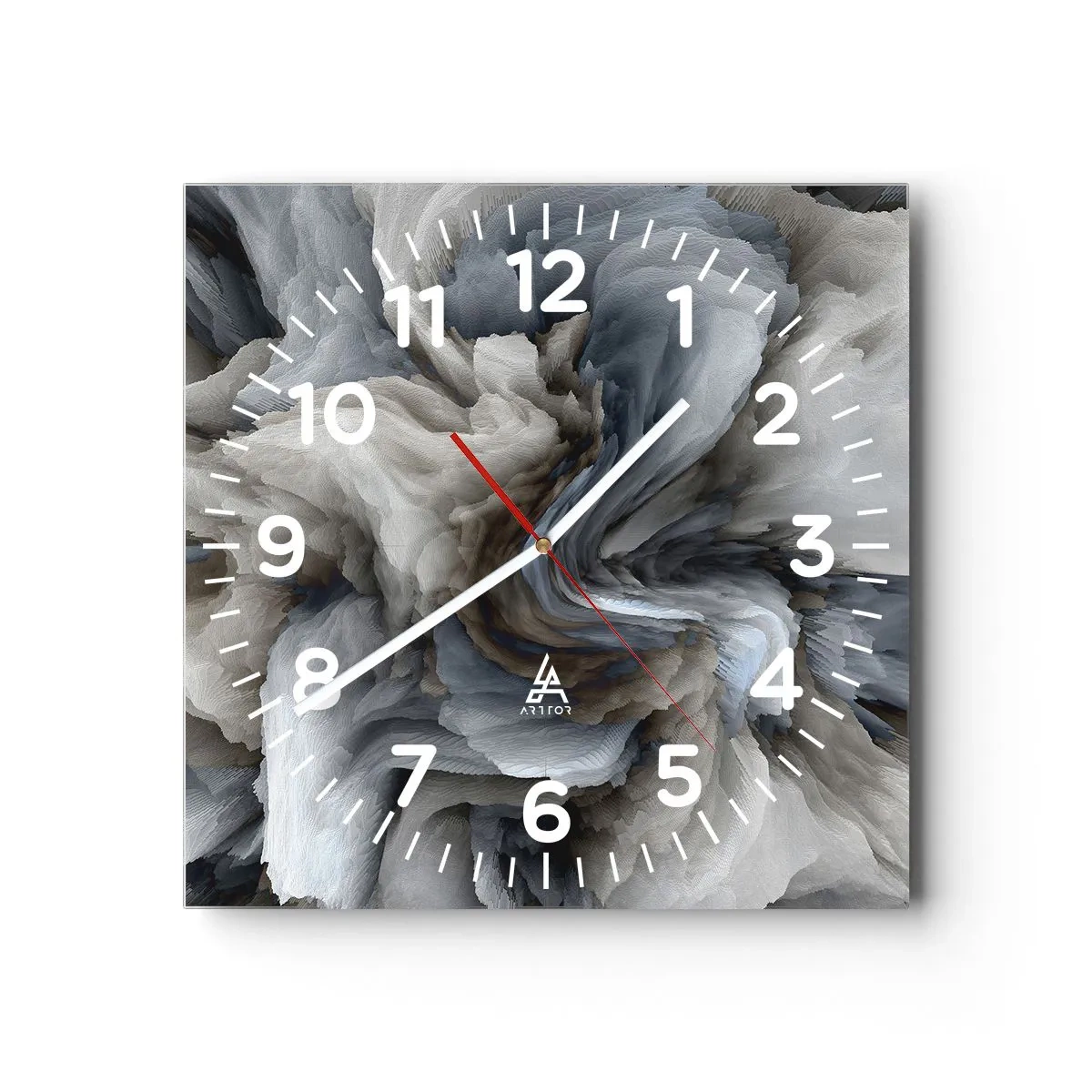 Orologio da parete - Orologio in Vetro - Pietra in fiore - 30x30 cm