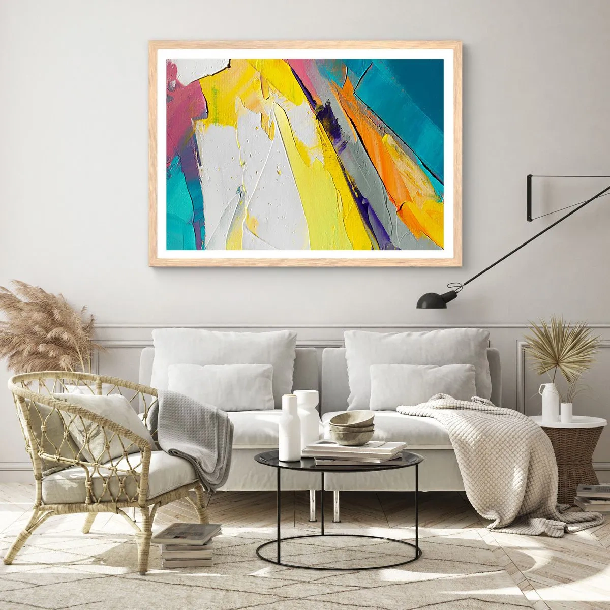 Poster in cornice rovere chiaro - Anatomia della luce - 70x50 cm